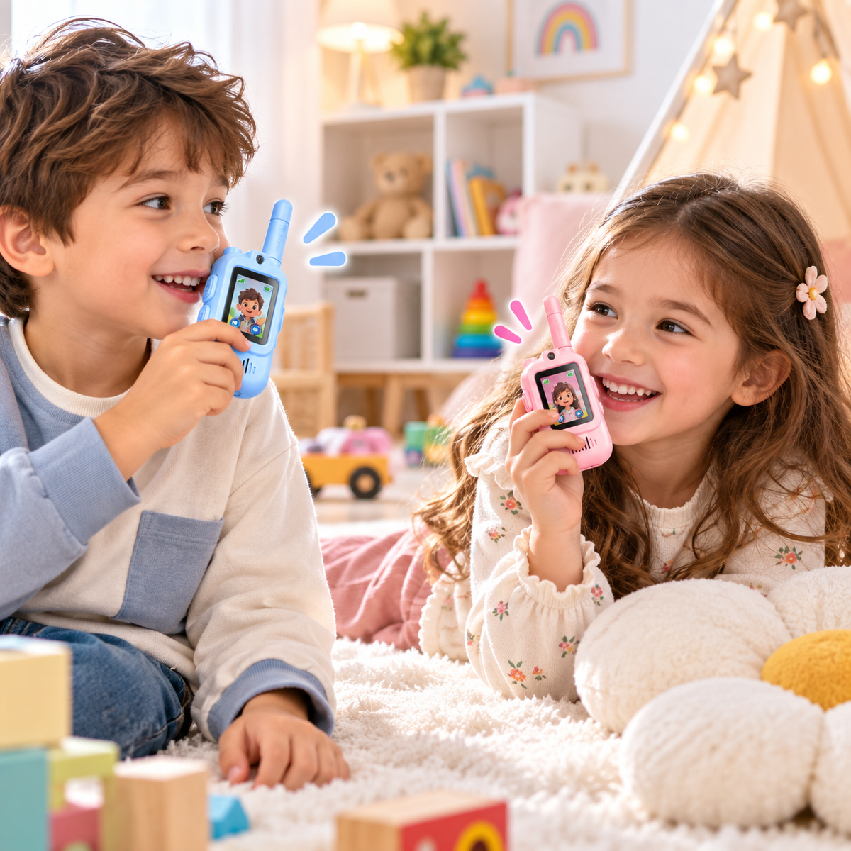 Kids Video Walkie Talkie Pair Set – Rechargeable Long Range Camera Walkie Talkies for Kids