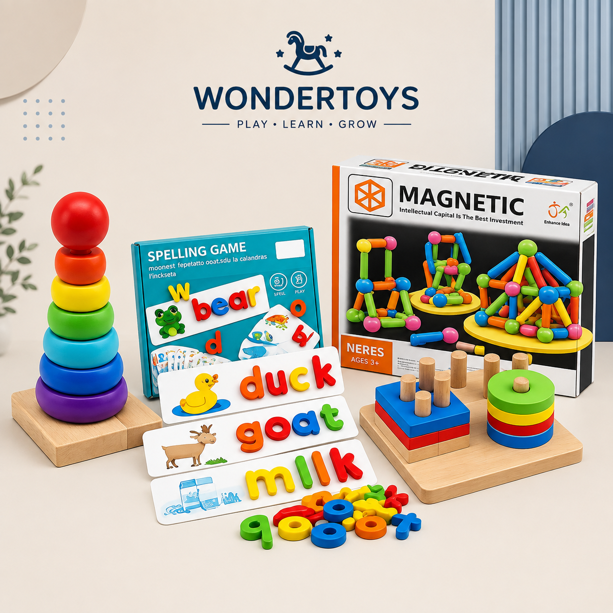 Ultimate Preschool Learning Bundle – 4-in-1 Educational Toy Set