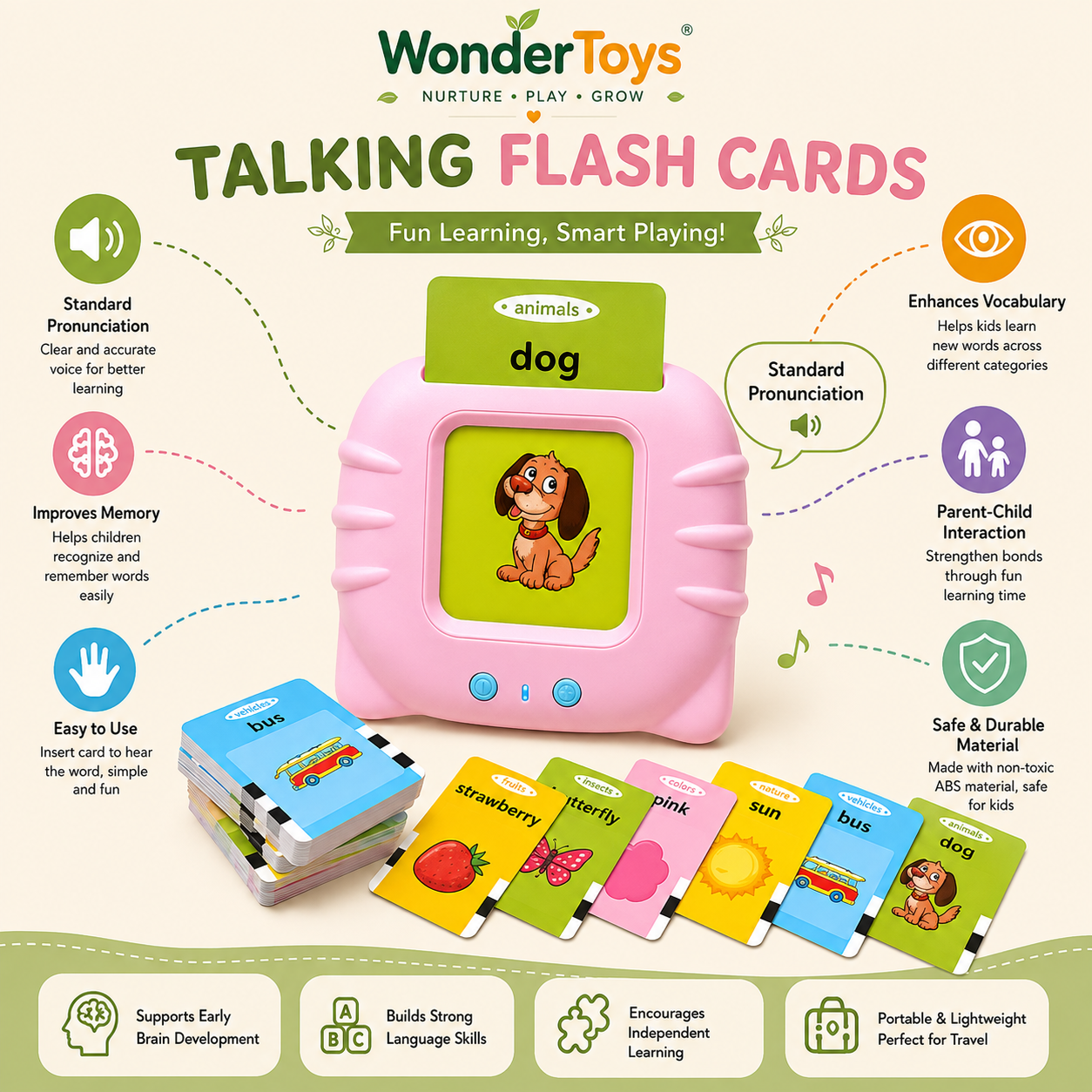 Learning 220 Talking Flash Cards Educational Toy