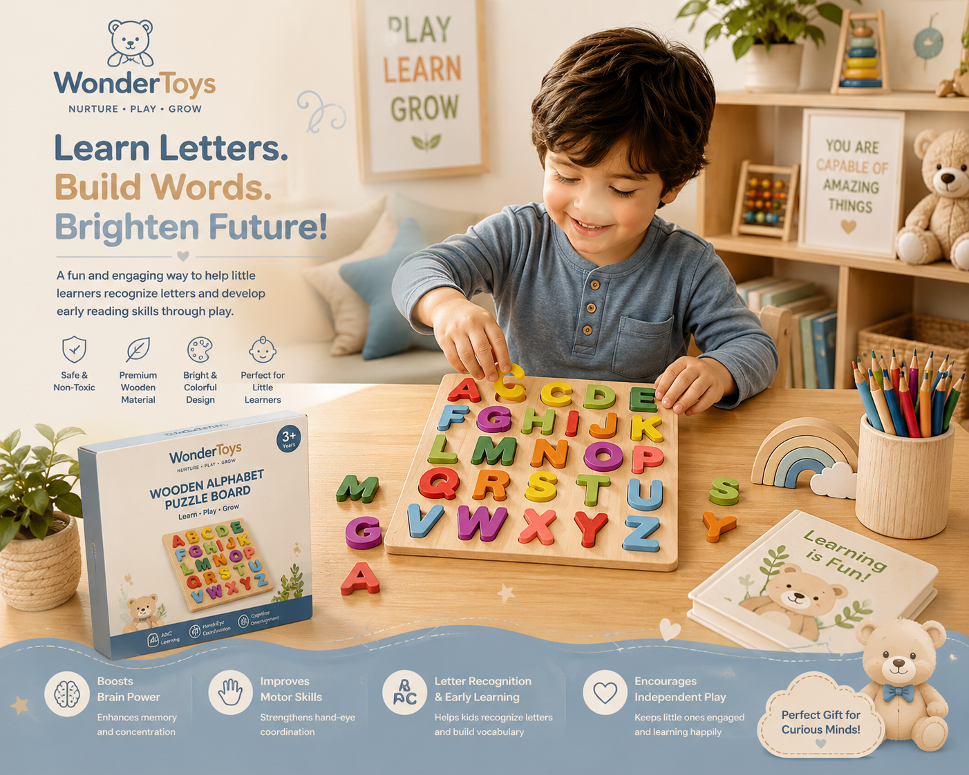 Alphabet Learning Puzzle Board
