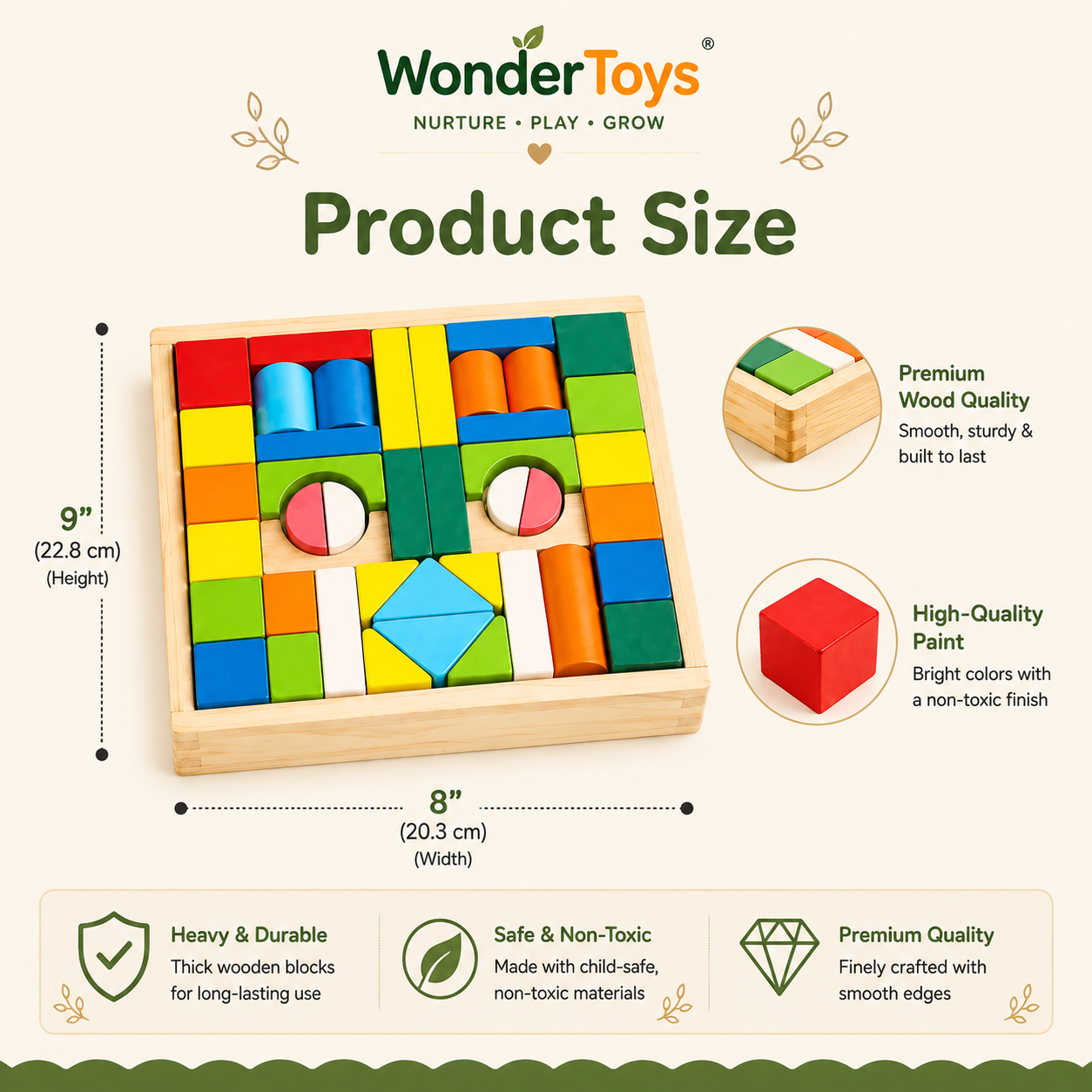 Wooden Puzzle Building Block Set- Construction Toy